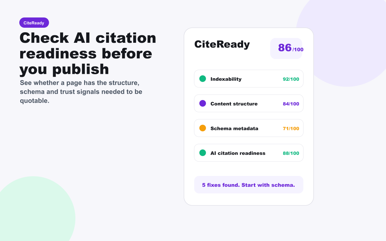 CiteReady AI SEO and GEO browser extension audit